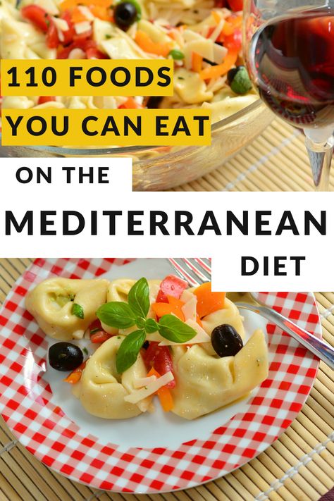 Mediterranean Diet Food List: 110 Foods You Can Eat on a Mediterranean Diet Mediterranean Diet Food List, Mediterranean Diet Recipes Dinners, Mediterranean Diet Meal Plan, Easy Mediterranean Diet Recipes, Mediterranean Diet Plan, Keto Diet Breakfast, The Mediterranean Diet, Mediterranean Cuisine, Diet Food List