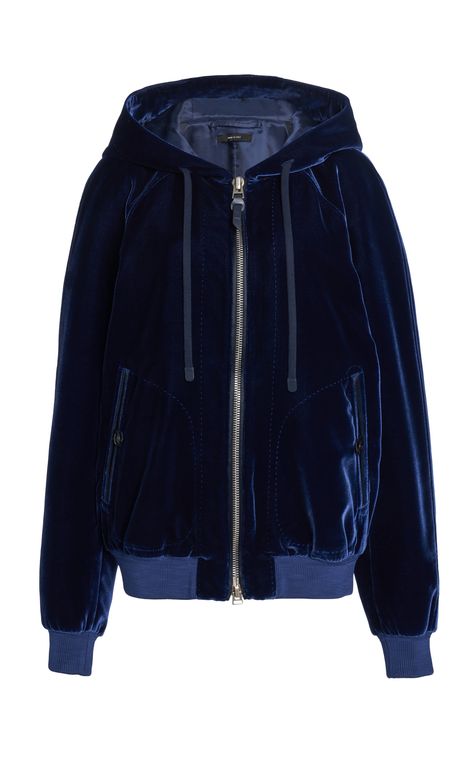 Luxury Velvet Women's Outerwear, Luxury Fitted Velvet Outerwear, Luxury Long Sleeve Velvet Outerwear, Luxury Blue Nylon Hooded Jacket, Luxury Velvet Long-sleeve Outerwear, Tom Ford Clothing, Velvet Hoodie, Navy Velvet, Velvet Blazer