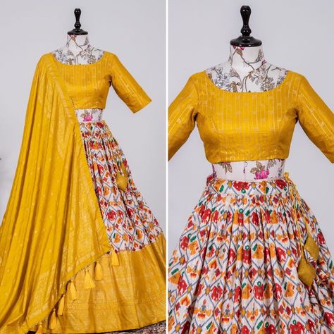 Yellow Lengha, Sabyasachi Lehengas, Bridesmaid Lehengas, Zip Stitching, Lehenga Stitched, Patola Print, Lehenga Bridesmaid, Lehenga Bridal, Simple Frock Design