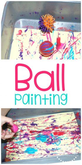 Check out this quick & easy ball painting activity for little kids! Your preschoolers will love learning about Physics with this awesome friction painting art project! Grab just a few basic supplies and make a really cool piece of artwork! You'll definitely be glad that you did! #preschoolscience #kidsactivities #preschoolthemes #ballpainting Ball Theme Art Preschool, Aba Art Activities, Ball Painting, Kindergarten Art Projects, Lab Activities, Activity For Toddlers, Art Activities For Toddlers, Sensory Activities Toddlers, Sensory Art