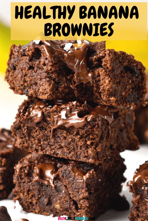 Use Up Bananas Healthy, Healthy Low Calorie Banana Recipes, Clean Eating Banana Recipes, Three Ingredient Brownies Banana, Banana Chocolate Recipes Healthy, Healthy Baked Goods With Bananas, No Flour Banana Recipes, Banana Almond Flour Brownies, Brownies Banana Healthy