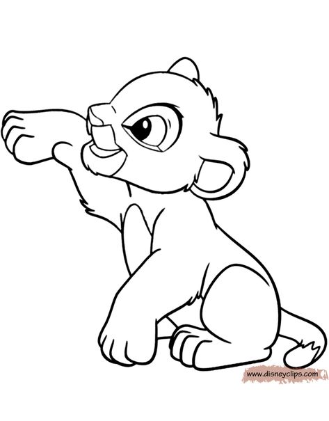 Baby Simba Coloring Pages | The Lion King Printable Coloring Pages 2 | Disney Coloring Book Disney Animals Drawings, Simba Coloring Pages, Simba Sketch, Simba Drawing, Lion King Coloring Pages, Simba Tattoo, Simba Y Nala, Kiara Lion King, Simba Et Nala