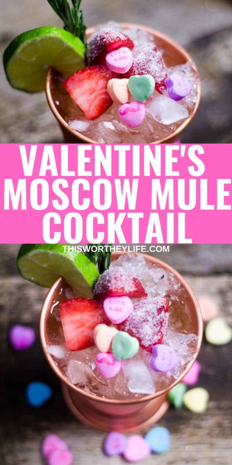 Valentines Cocktails Drink Recipes, Galentines Cocktails, Valentines Drinks Alcoholic, Best Vodka, Valentine Drinks, Valentine Cocktails, Valentines Brunch, Moscow Mule Cocktail, Mule Cocktail