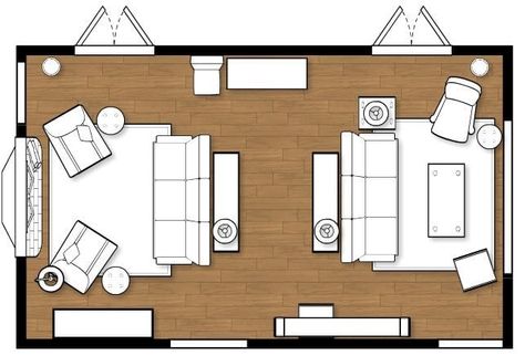 Large Living Room Furniture, Long Narrow Living Room, Fireplaces Layout, Living Room Floor Plans, Long Living Room, Narrow Living Room, Living Room Furniture Layout, Living Room Furniture Arrangement, Living Room Arrangements