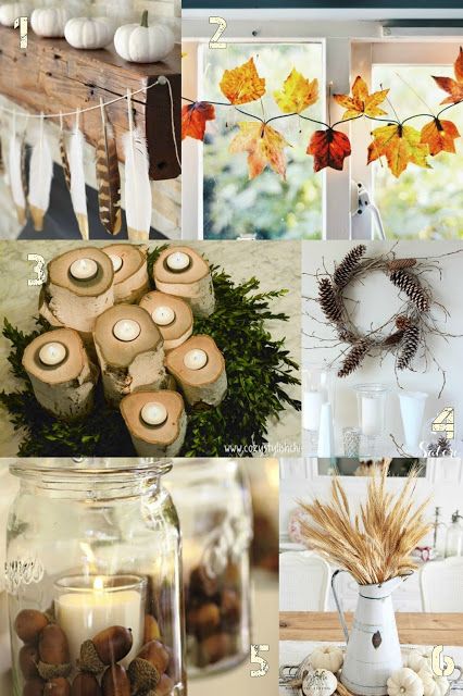 Decorate With Nature, Fall Decor From Nature, Easy Seasonal Decor Changes, Nature Fall Decor, Using Nature To Decorate, Diy Fall Decor From Nature, Decorating With Nature, Natural Fall Decor Diy, Tree Stump Candle Holder