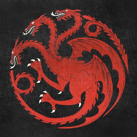 House Targaryen House Targaryen Sigil, Three Headed Dragon, Targaryen Sigil, Game Of Thrones Tv, Game Of Thrones Dragons, Targaryen Aesthetic, Gra O Tron, Game Of Thrones Art, House Targaryen