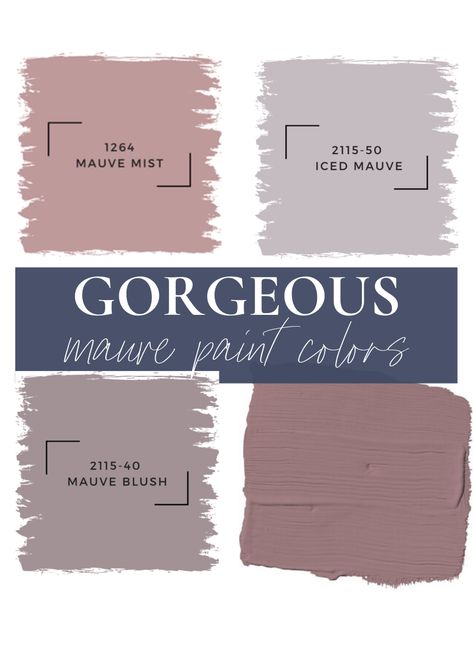 8 Amazing Mauve Paint Colors Mauve Master Bath, Master Bedrooms Mauve, Mauve Coordinating Colors, Mauve Painted Walls, Mauve Chalk Paint, Bedroom With Mauve Walls, Mauve Wall Color Sherwin Williams, Grey And Mauve Bathroom, Mauve Furniture Paint