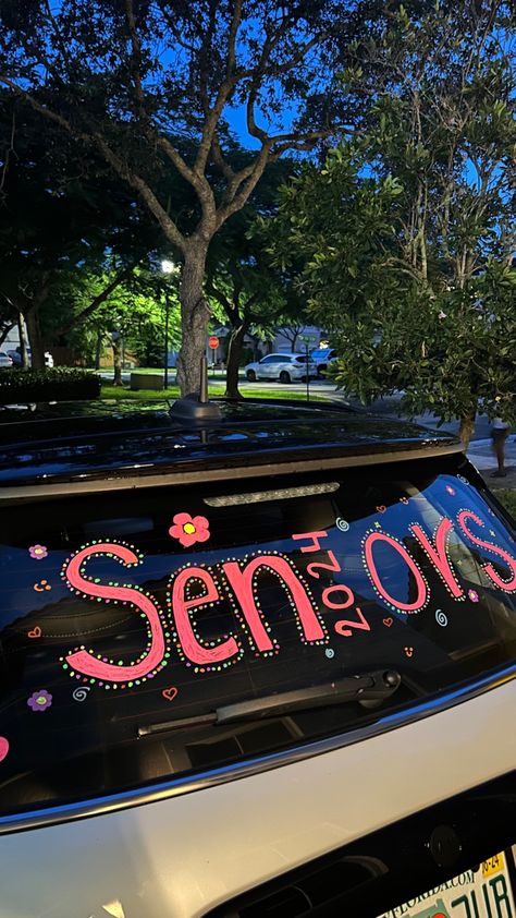 2024 senior class Senior Year Wallpaper 2024, Senior Car Drawing Ideas, Senior Week Activities, Class Of 2025 Car Decorating, Senior Year Backpack Ideas, Senior Year Decorations, Senior Car Chalk Ideas, Senior Backpack Ideas Funny, Cap Senior Ideas