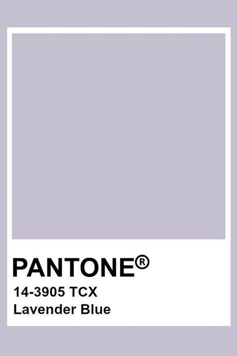 Blue Grey Pantone, Lavender Color Aesthetic, Lavender Wall Paint, Pantone Lavender, Grey Pantone, Lavender Blue Color, Pantone Azul, Pantone Wall, Pantone Tcx