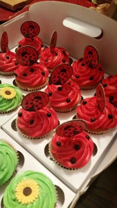 Ladybug cupcakes Miraculous Ladybug Cupcakes Ideas, රතු චූටි, Ladybug Cupcakes Ideas, Miraculous Cupcakes, Miraculous Ladybug Cupcakes, Ladybug Birthday Cupcakes, Cupcakes Ladybug, Ladybug Cake Pops, Ladybug Party Decorations