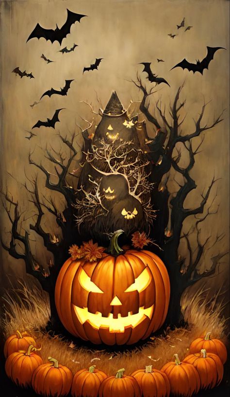 Painting Ghost, Decoupage Pumpkins, Helloween Wallpaper, Pumpkin Wallpaper, Fall Drawings, Pumpkin Drawing, Spooky Art, Whatsapp Wallpaper Cute, Creative Pumpkins