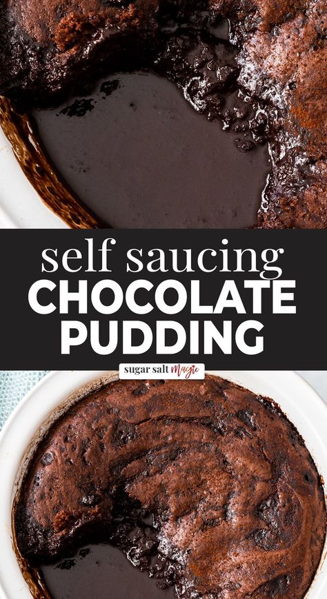 Chocolate Sauce Cake, Hot Puddings Desserts, Self Sauce Pudding, Chocolate Self Saucing Pudding Easy, Choc Self Saucing Pudding, Homemade Puddings, Quick Chocolate Pudding, Quick Chocolate Desserts, Potato Dessert Recipes