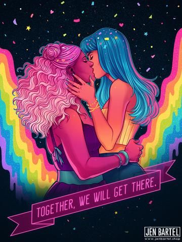 Jen Bartel, L Wallpaper, Lesbian Art, Lgbt Love, Lgbt Art, Queer Art, Happy Pride, Art Fantasy, Gay Art