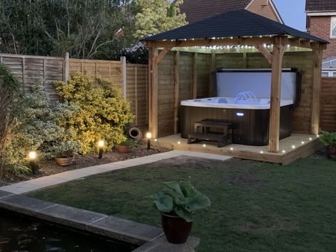 Hot Tub Shelter Ideas, Garden Hot Tub, Hot Tub Shelters, Hot Tub Privacy, Hot Tub Pergola, Backyard Spa, Hot Tub Landscaping, Hot Tub Patio, Hot Tub Designs