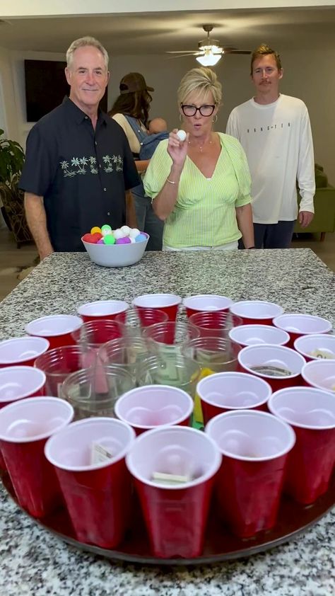 Ping Pong Spin Game! #family #familyfun #familygames | Hanna and Zechariah | Hanna and Zechariah · Original audio Spin The Wheel Christmas Game, Thanksgiving Family Olympics, Ping Pong Prize Game, Christmas Games With Ping Pong Balls, Ping Pong Ball Games Plastic Cups, Christmas Pong Game, Ping Pong Christmas Game, Christmas Holiday Games, Christmas Party Games For Family