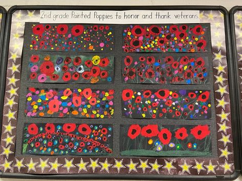 Poppy Art Ks1, Grade 1 Remembrance Day Art, Art Lessons For 2nd Grade, Poppy Flower Art For Kids, Poppy Art Grade 1, Poppy Art Project, Remembrance Day Grade 1, Poppies Art For Kids, Poppy Fields Painting