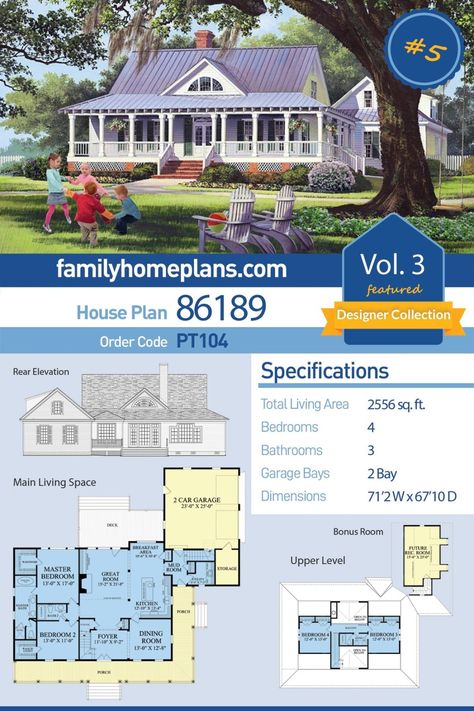 3-4 Bedroom House Plans, 4 Bedroom 3 Bath House Plans, Ranch With Wrap Around Porch, Wrap Around Porch House Plans, Traditional Farmhouse Plans, 4 Bedroom Farmhouse Plans, Comfy Room, Mudroom Storage, Awesome Houses