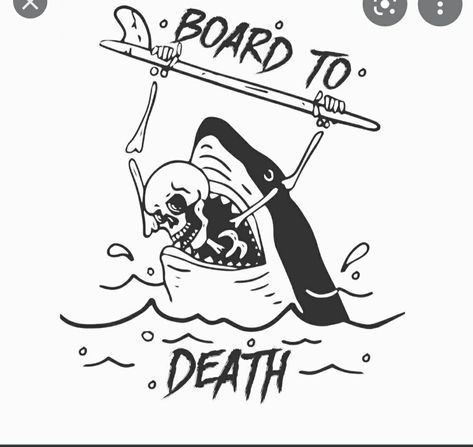 Surfboard Drawing, Art Vampire, Zoo Ideas, Surf Stickers, Dengeki Daisy, Skeleton Sticker, Draw Animals, Drawing Animals, Shark Tattoos