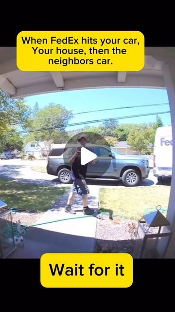 Finesse on Instagram: "My boy hit the house, car, and neighbor’s car.

#fedex #deliverydriver #accidents #ringcamera #caughtoncamera" Car Humor Hilarious, Funny Accidents Humor Videos, Car Humor Funny, Funny Car Videos, Car Fails, Funny Accidents, Funny News, Wow Video, Can't Stop Laughing