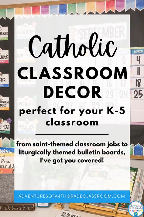 Looking for new classroom decor for your Catholic classroom!? Look no further! I've got you covered- from prayer-filled name tags to saint-themed jobs, you'll have everything you need to decorate your classroom. This is perfect for the back to school season in August and September. Catholic Preschool Bulletin Boards, Prayer Corner Classroom, Classroom Prayer Wall, Ccd Classroom Decorations, Catholic Kindergarten Classroom, Ccd Classroom Ideas, Religious Classroom Decor, Classroom Prayer Corner, Religion Classroom Decor