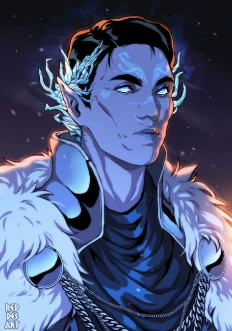 Winter Eladrin Male, Winter Eladrin, Frost Elf, Dnd Fey, Snow Elves, Dnd Elves, Male Elf, Elf King, Elf Characters