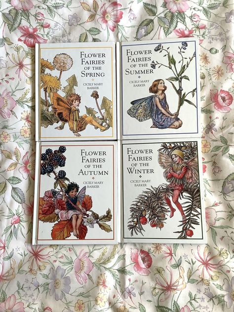 Fabulous Vintage 1999 Flower Fairies of the Seasons Hardback Four Book Set. The FOUR books included in this set are: Flower Fairies Of The Spring Flower Fairies Of The Summer Flower Fairies Of The Autumn Flower Fairies Of The Winter A WONDERFUL gift for a Flower Fairies Fan or a lovely collectable. This Book Set is in lovely condition. All 4 books have the odd scratch/mark/dent on their covers. There is no writing inside any of the books and a couple of them feel unread as the pages are a little Flower Fairies Of The Autumn, Cicely Mary Barker Flower Fairies, Flower Fairies Books, Spring Summer Autumn Winter, Fairy Gifts, Cicely Mary Barker, Fairy Book, Flower Fairies, Vintage Children's Books