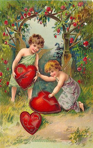 FREE COLLAGE IMAGE Valentine Cupid Mending Hearts | Flickr - Photo Sharing! Victorian Valentines, Valentine Cupid, Postal Vintage, Valentine Images, Valentine Postcards, Valentine's Day Printables, Vintage Valentine Cards, Valentines Greetings, Children Playing