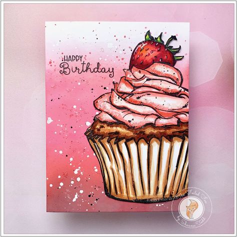 Cute Drawings For Birthday, Birthday Drawing Ideas, Colorado Craft Company, Cupcake Painting, Cupcake Cards, Cupcake Drawing, Birthday Painting, Spun Sugar, Drawing Lessons For Kids