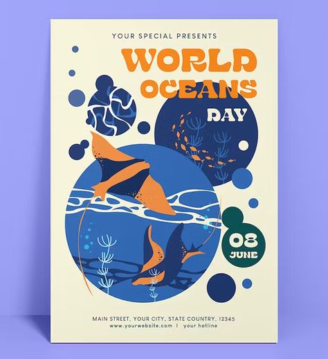 Zoo Flyer Design, Under The Sea Graphic Design, Aquarium Graphic Design, Sea Poster Design, Ocean Poster Design, World Ocean Day Poster, Sea Graphic Design, Ocean Graphic Design, Ocean Theme Art