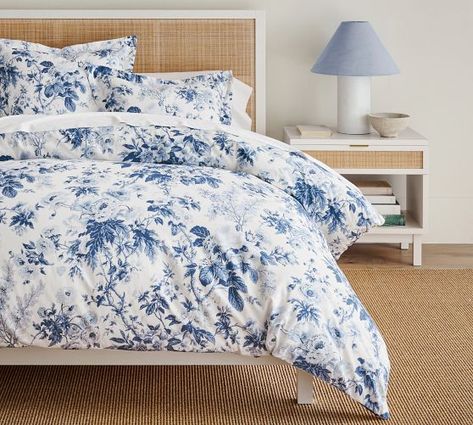 Our Favorite Bedding Looks | Mobile | Pottery Barn Blue And White Bedding, Percale Duvet Cover, Duvet Cover King, Bed Springs, Floral Duvet Cover, Inspire Me Home Decor, Floral Bedding, Floral Duvet, White Garden