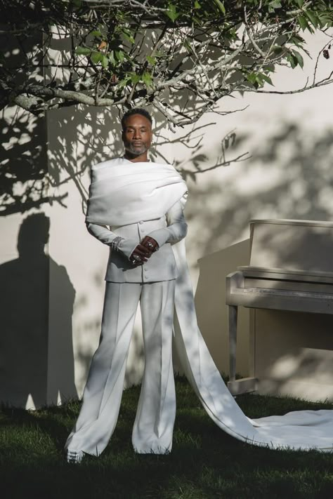 Billy Porter's Outfit at the 2020 Emmys Quirky Suits For Men, Mens Fashion Fancy, Billy Porter Fashion, Enby Wedding, Gay Wedding Suits, Mens High Fashion, Billy Porter, Ashi Studio, Gender Fluid Fashion