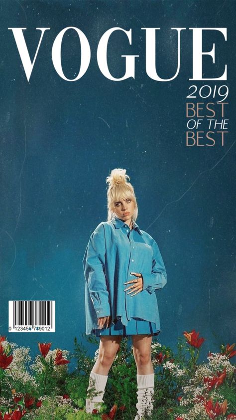 Billie Eilish Magazine Cover, Billie Eilish Vogue, Grunge Posters, Vinyl Aesthetic, Celebrity Prints, Billie Eillish, Music Poster Design, Dorm Posters, Artist Wall