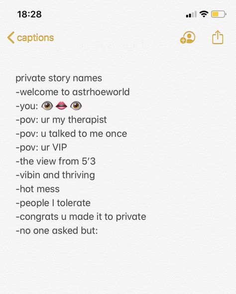 snap // private story name ideas // captions // relatable // vsco // insta Snap Group Names, Names For Snap Stories, Cute Vsco Bios, Private Names Ideas, Private Captions For Instagram, Snap Stories Names, Private Acc Bio Ideas, Priv Insta Captions, Private Story Captions