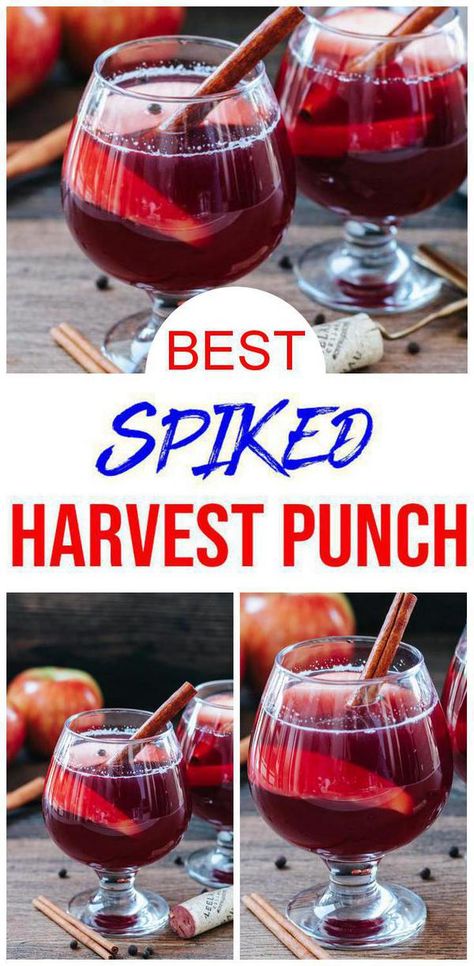 CHECK out the BEST spiked harvest punch cocktail. Delicious alcohol drink recipe w/ this boozy punch cocktail. DIY apple whisky punch to serve for Halloween cocktails or Thanksgiving drinks. Need a Christmas cocktail? Make this alcoholic drink recipe. Fall cocktail drink you don't want to pass up. Homemade whisky spiked harvest punch drink idea. Get ready to make the best #whiskey punch #alcohol recipe. Halloween Punch Recipes Alcoholic, Red Punch Recipes, Spiked Punch Recipes, Halloween Punch Alcohol, Queer Halloween, Holiday Party Punch, Halloween Chili, Harvest Punch, Fall Drinks Alcohol