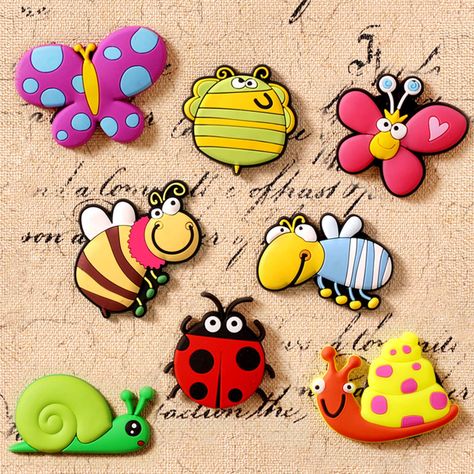 PRICES MAY VARY. Pvc 8 MAGNETS: Cute insect magnets, little ones will love to play with these on any magnetic surface. 3D ANIMAL MAGNETS KID：Made of high quality pvc soft rubber, safety,strong and durable, it can be washed and reused. AS A LEARNING TOOL：Having a refrigerator magnets for kids toy to help teach child some basic words.Fridge magnets for toddlers are one of the most useful educational preschool toys. Great GIFT ：Critter magnets set makes a great gift for your FUN INTERACTIVE MAGNETS Gods Creation Crafts, Cute Fridge Magnets, Cute Fridge, Polymer Clay Magnet, Cute Magnets, Scrap Wood Crafts, Clay Magnets, Flower Pot Design, Magnet Crafts