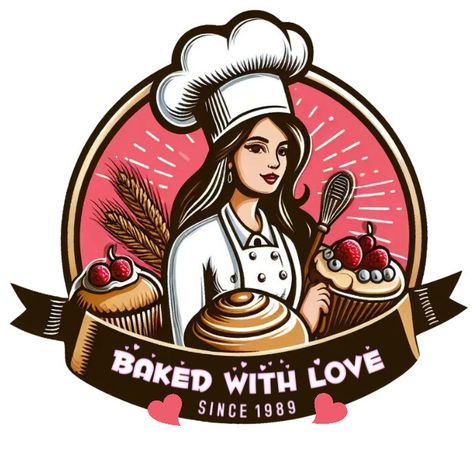 Online free Bakery shop logo, female pastry chef logo. click to edit & enjoy free download Cake Shop Logo Design Ideas, Logo For Bakery Business, Cake Logo Design Graphics Style, Cake Logo Design Free, Chef Logo Design Ideas, Cake Logo Design Graphics, Female Chef Logo, Logo Bakery Design, Logo Postres