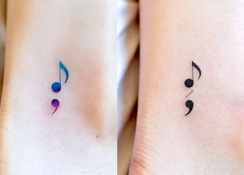 Semicolon Wrist Tattoo, Tattoo Ideas Tumblr, Music Lover Tattoo, Semicolon Tattoo Meaning, Semicolon Tattoos, Colon Tattoo, Delicate Tattoos For Women, Small Arrow Tattoos, Buddhist Tattoo