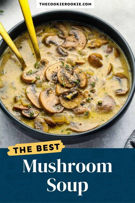 Brothy Mushroom Soup, Garlic Mushroom Soup Recipes, Extra Creamy Mushroom Soup 12 Tomatoes, Small Batch Mushroom Soup, Ina Garten Mushroom Soup, Mushroom And Broccoli Soup, Broth Mushroom Soup, Mushroom Soup Rice, Steak And Mushroom Soup