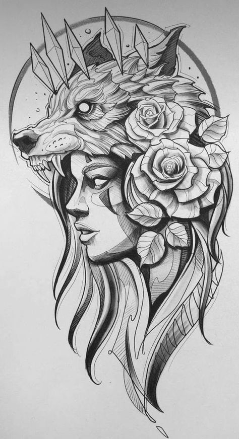 Headdress Tattoo, Valkyrie Tattoo, Zeus Tattoo, Native Tattoos, Mythology Tattoos, Sketch Tattoo Design, Tattoo Style Drawings, Dark Art Tattoo, Tattoo Art Drawings