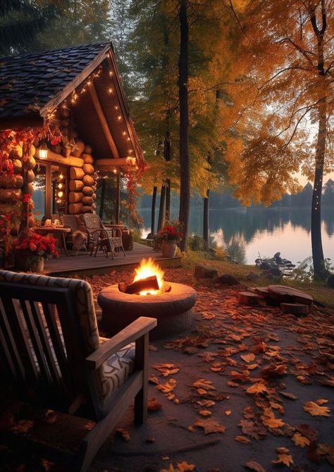 COZY 🏡 | 🏚️🌾🧡🌲🍂 Cabin Aesthetic, Autumn Scenes, Autumn Scenery, Autumn Beauty, Fall Pictures, Cozy Place, Cozy Cabin, Autumn Cozy, Fall Wallpaper