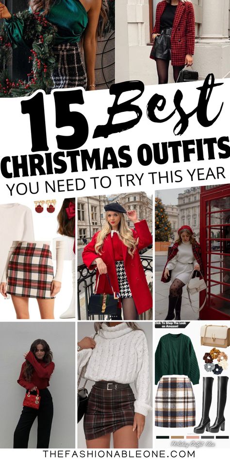 This pin is all about christmas outfit. Girls can get their inspiration to choose christmas outfit ideas for woman. These Christmas outfits aesthetic are amazing. Christmas Outfit Ideas For Women Aesthetic, Christmas Wear Outfit Ideas For Women, Christmas Outfits Aesthetic Casual, Christmas Outfit Ideas For Women Skirt, Gen Z Christmas Outfits, Christmas Theme Family Outfits, Preppy Christmas Outfits Women, Christmas Get Together Outfits, 2023 Christmas Outfit Women