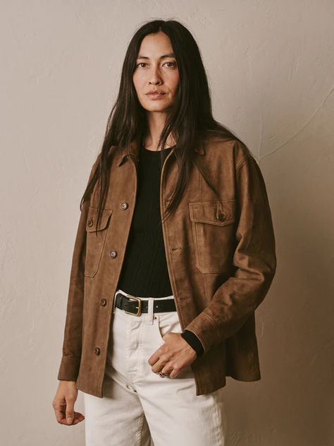 Women's All - Buck Mason Tan Suede Jacket Outfit, Suede Shirt Outfit, Brown Suede Jacket Outfit, Trucker Jacket Outfit, Shirt Jacket Outfit, Utility Jacket Outfit, Suede Jacket Outfit, Tan Suede Jacket, Buck Mason