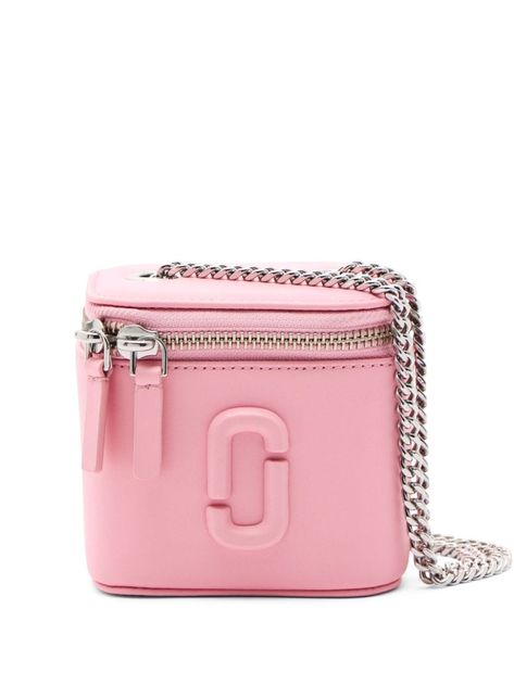 bubblegum pink leather smooth grain top zip fastening chain-link shoulder strap silver-tone hardware appliqué logo main compartment main compartment internal logo patch internal slip pocket canvas lining Kurt Geiger Bag Pink, Pink Marc Jacobs Bag, Pink Bogg Bag, Pink Essentials, Mini Vanity, Cute Online Clothing Stores, Marc Jacobs Purse, Pink Bags, Trendy Bags