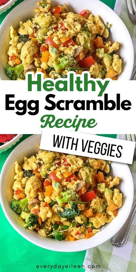 Best Egg Scramble Recipes, Egg Scrambles Recipes, Veggie Egg Scramble Healthy, Healthy Egg Dishes For Breakfast, Health Egg Breakfast, Breakfast Scramble Healthy, Scrambled Egg Zucchini, Scrambled Eggs Dinner, Spinach Egg Scramble