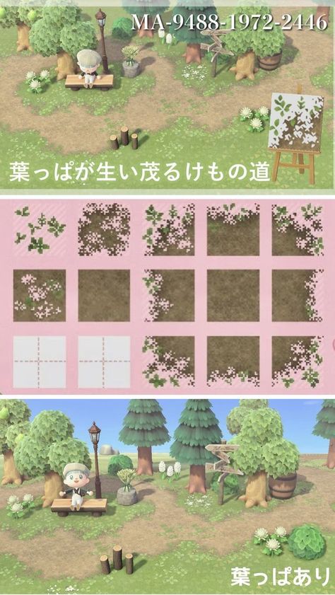 Acnh Ground Cover Design, Acnh Spring Dirt Path, Forest Path Animal Crossing Code, Animal Crossing Marble Path, Animal Crossing Grass Design, Acnh Dirt Path Overlay, Cottagecore Animal Crossing Codes Paths, Animal Crossing Path Codes Dirt, Acnh Botanical Garden Ideas