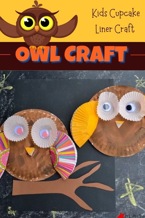 This has to be one of my kid’s favorite crafts (as of recently) because they keep playing with them. It’s so adorable to watch as they wave their little owls around in the air and say “whoooo, whooo.” I had no idea that when we pulled out the paper plates and cupcake liners to craft, that we would end up with a toy too Pagan Parenting, Indoor Kids Crafts, Owl Activities, Cupcake Liner Crafts, Fall Paper Crafts, Owl Craft, Sowing Seeds, Fall Arts And Crafts, Indoor Kids