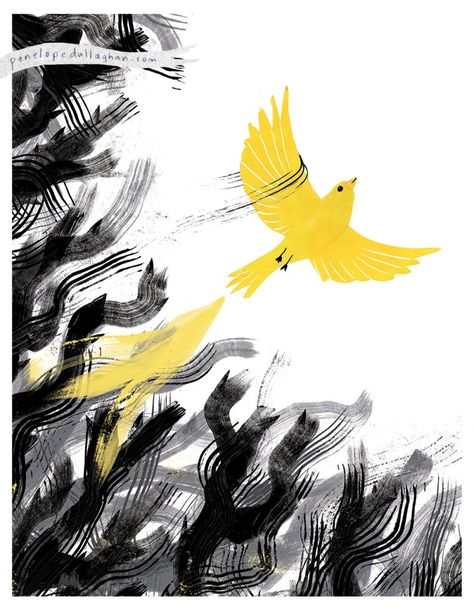 Yellow Bird Drawing, Hope Drawing, غلاف الكتاب, ポップアート ポスター, Arte Peculiar, Bird Drawing, Fear Of Flying, Haiwan Lucu, The Great