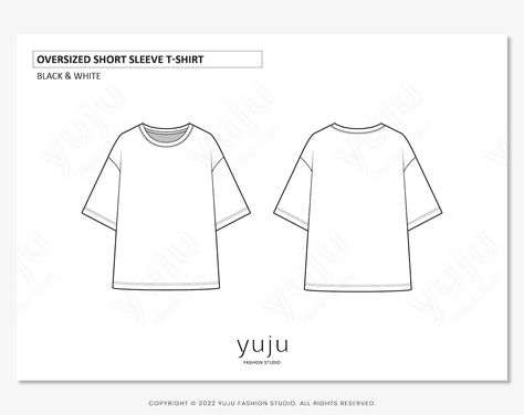 T Shirt Sketch Fashion Illustrations, Oversized Women Shirt, Oversized Shirt Template, Oversized Shirt Flat Sketch, Oversized Shirt Sketch, Oversized Tshirt Template, Oversized Tshirt Drawing, Oversized T Shirt Template, Tshirt Flat Sketch