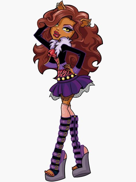 "Clawdeen Wolf" Sticker for Sale by mandy-2527 Clawdeen Wolf Fanart, Clawdeen Monster High, Monster High Clawdeen Wolf, Monster High Halloween, Monster High Clawdeen, Wolf Sticker, Future Costume, High Characters, Clawdeen Wolf