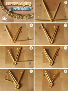 Straw Plaiting - Rustic Plait (Tyrolean Plait) | colorful crafts Corn Dolly, Flax Weaving, Straw Art, Straw Crafts, Basket Weaving Diy, Basket Weaving Patterns, Straw Weaving, Willow Weaving, Weaving Tutorial